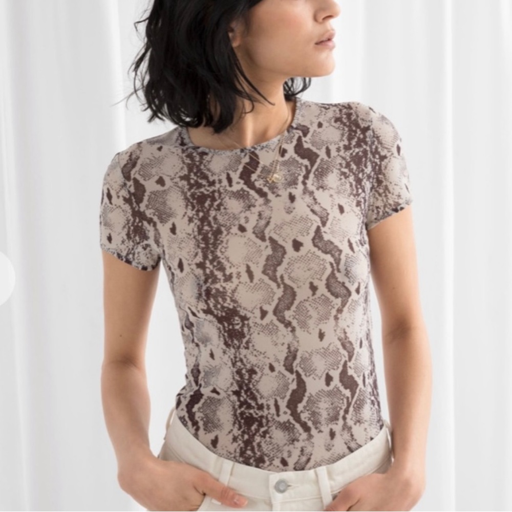 & Other Stories Sheer Python Print Top